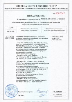 2017.06.19 Подольск - Приложение к сертификату Устройства поворотные, откидные, Siegenia-Aubi KG. ГОСТ 30777-2012