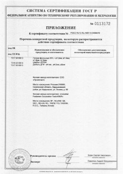 2019.11.16 Подольск - Приложение к сертификату Изделия крепежные из металла, торговая марка Tech-KREP. Серийный выпуск